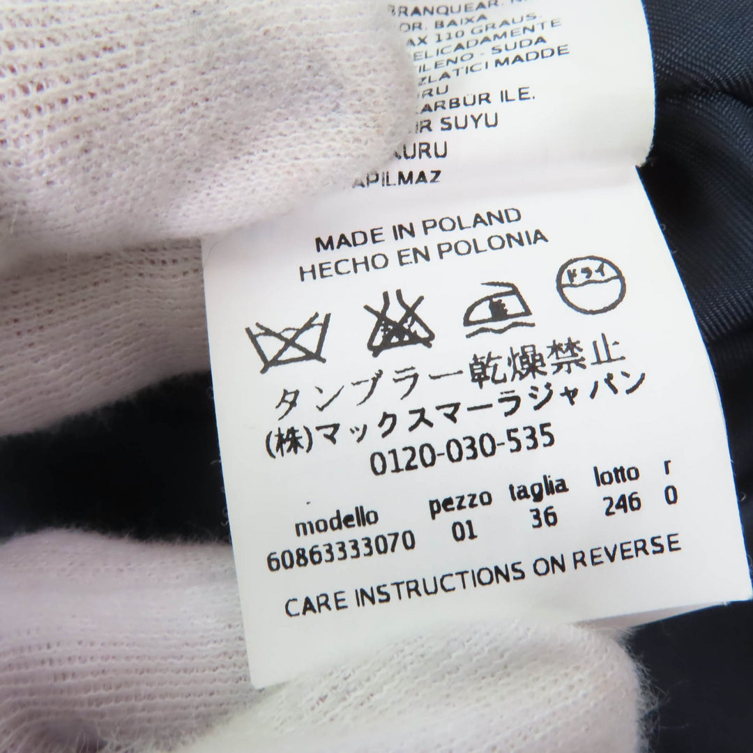 美品☆MaxMara STUDIO マックスマーラ ステュディオ バージンウール100％ スタンドカラー コート チャコールグレー 36 正規品 レディース