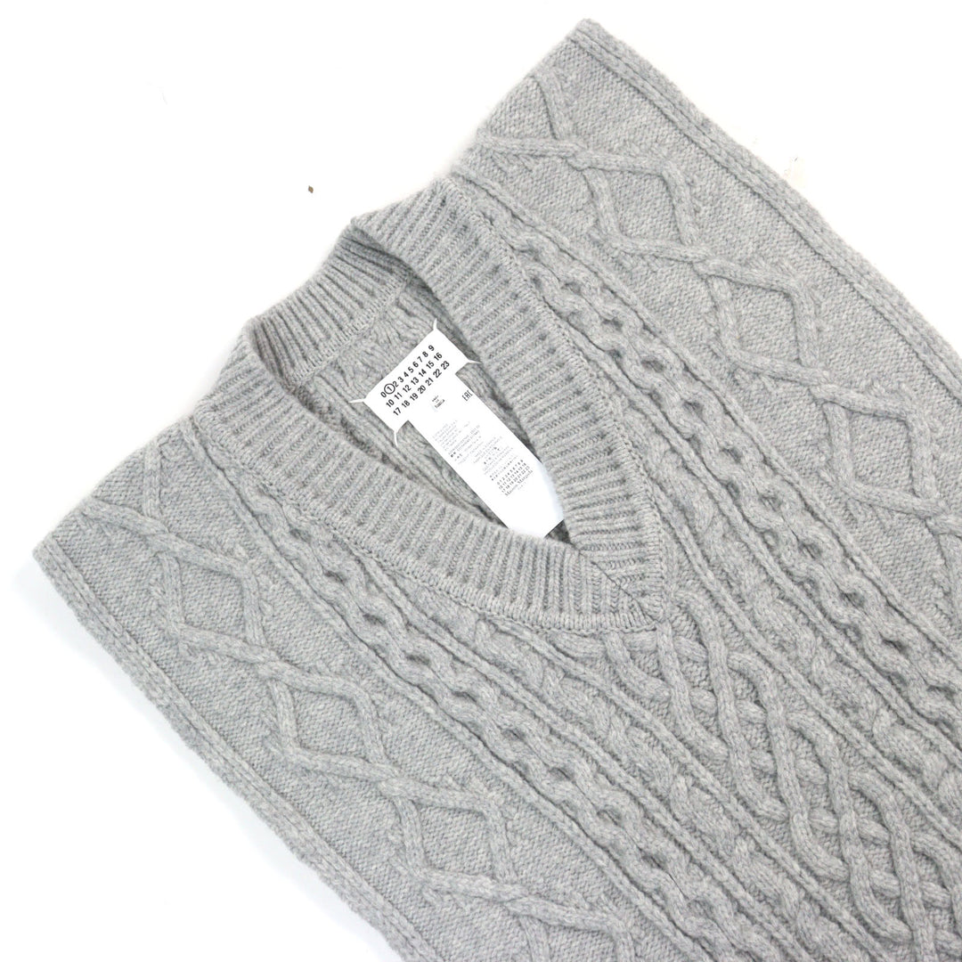 極美品○Maison Margiela 1 メゾンマルジェラ1 21AW S51TH0085 アイコンステッチ Vネック ポンチョスタイル ニットベスト M 正規 メンズ