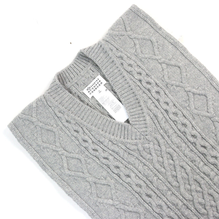 極美品○Maison Margiela 1 メゾンマルジェラ1 21AW S51TH0085 アイコンステッチ Vネック ポンチョスタイル ニットベスト M 正規 メンズ