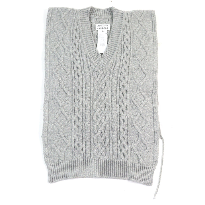 極美品○Maison Margiela 1 メゾンマルジェラ1 21AW S51TH0085 アイコンステッチ Vネック ポンチョスタイル ニットベスト M 正規 メンズ