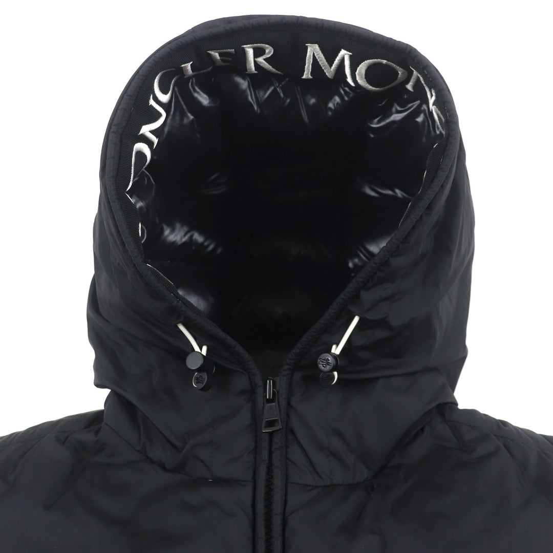 美品▼MONCLER モンクレール 19-20AW MONTCLA モンクラ フード・ラバーワッペン付き WZIPUP ダウンジャケット ブラック 1 正規品 メンズ