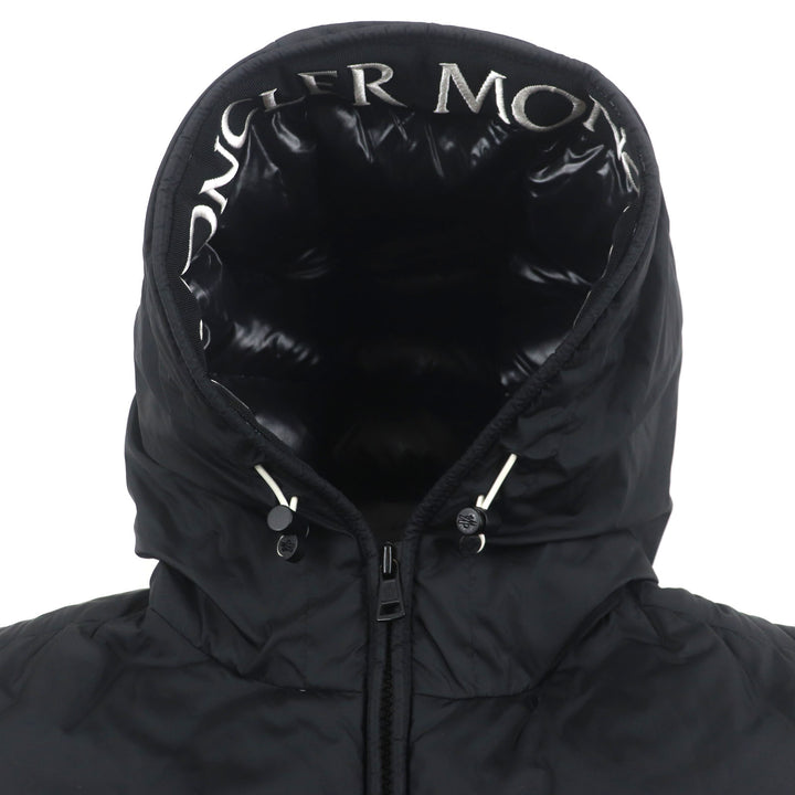 美品▼MONCLER モンクレール 19-20AW MONTCLA モンクラ フード・ラバーワッペン付き WZIPUP ダウンジャケット ブラック 1 正規品 メンズ
