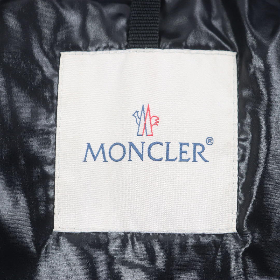 美品▼MONCLER モンクレール 19-20AW MONTCLA モンクラ フード・ラバーワッペン付き WZIPUP ダウンジャケット ブラック 1 正規品 メンズ