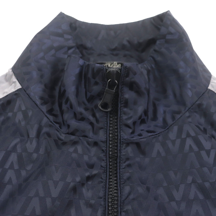極美品▼VALENTINO ヴァレンティノ 2021年製 Vロゴ総柄 WZIPUP ナイロンジャケット ブルゾン ネイビー 48 イタリア製 正規品 メンズ