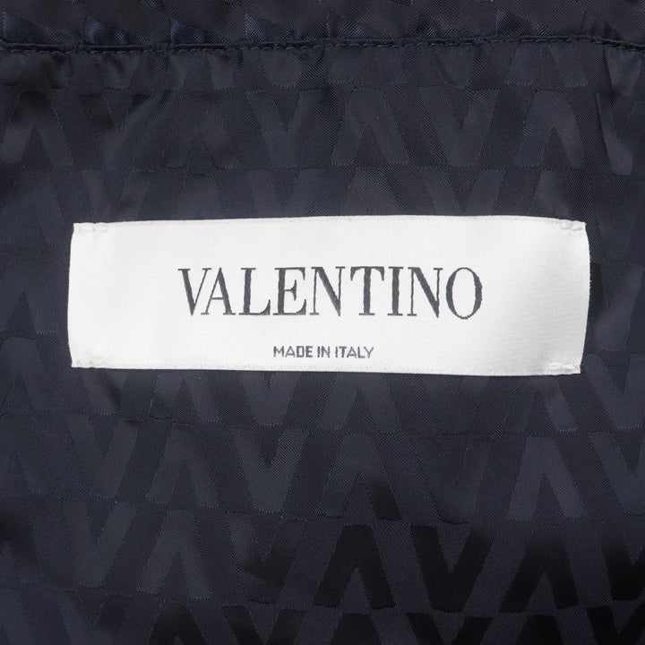 極美品▼VALENTINO ヴァレンティノ 2021年製 Vロゴ総柄 WZIPUP ナイロンジャケット ブルゾン ネイビー 48 イタリア製 正規品 メンズ