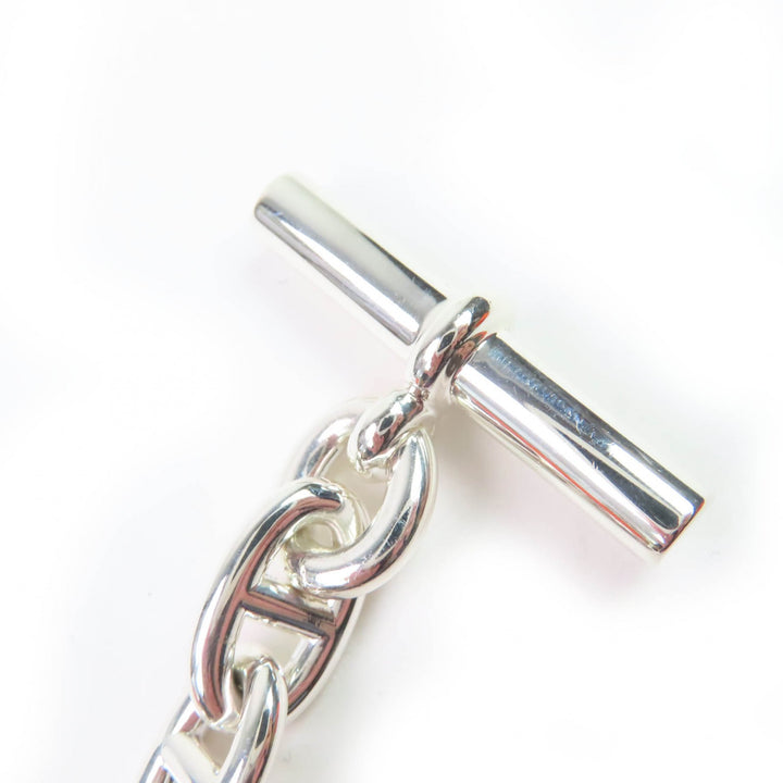 極美品☆HERMES エルメス 2024年製 シェーヌダンクルMM AG925 13コマ バングル ブレスレット シルバー 箱・ケース付き 重量49.8g