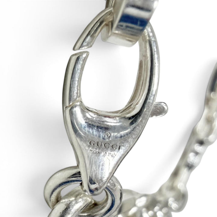 美品□GUCCI グッチ 759703 AG925 インターロッキングG チェーン ネックレス アクセサリー シルバー イタリア製 重量46.6g メンズ