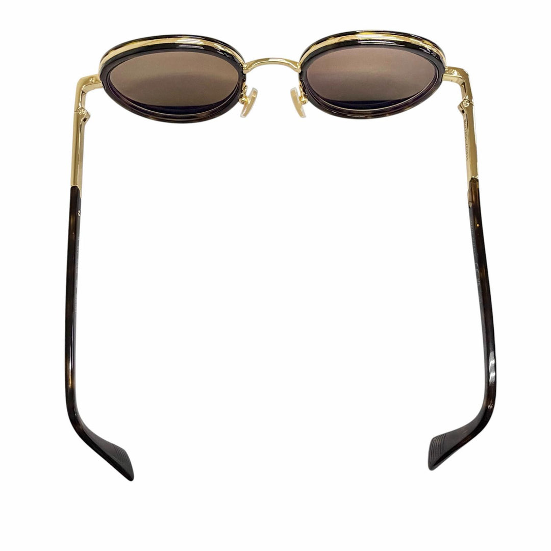 美品△BOTTEGAVENETA ボッテガヴェネタ BV1372S フォルテ サングラス クリアブラウン マーブル ゴールド 49□22-145 度入り イタリア製