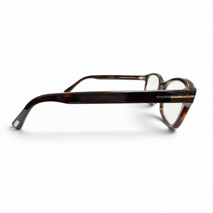美品△TOM FORD トムフォード TF5724-D-B 日本企画モデル スクエア メガネ 眼鏡 アイウェア クリアブラウン マーブル 56□19 145 度入り