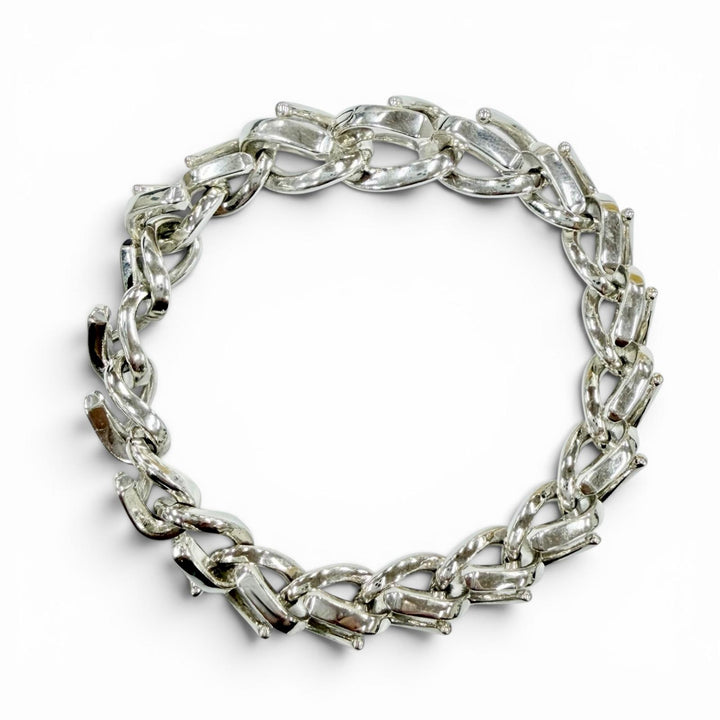 極美品◇TIFFANY&amp;Co. ティファニー フォージ ミディアム リンク ブレスレット ハイポリッシュ 925 現行品 シルバー 重量37.6g 定価308000