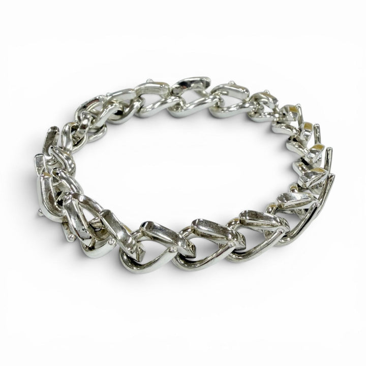 極美品◇TIFFANY&amp;Co. ティファニー フォージ ミディアム リンク ブレスレット ハイポリッシュ 925 現行品 シルバー 重量37.6g 定価308000