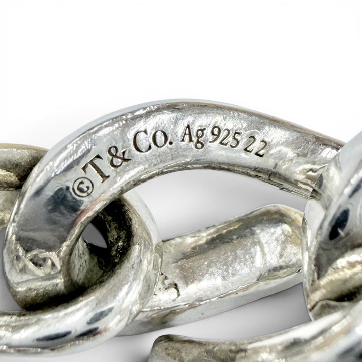 極美品◇TIFFANY&amp;Co. ティファニー フォージ ミディアム リンク ブレスレット ハイポリッシュ 925 現行品 シルバー 重量37.6g 定価308000
