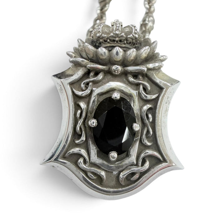 美品☆Justin Davis ジャスティンデイビス シャングリラ 925 オニキス タイニークロス ペンダント シルバー 重量31.8g レディース メンズ