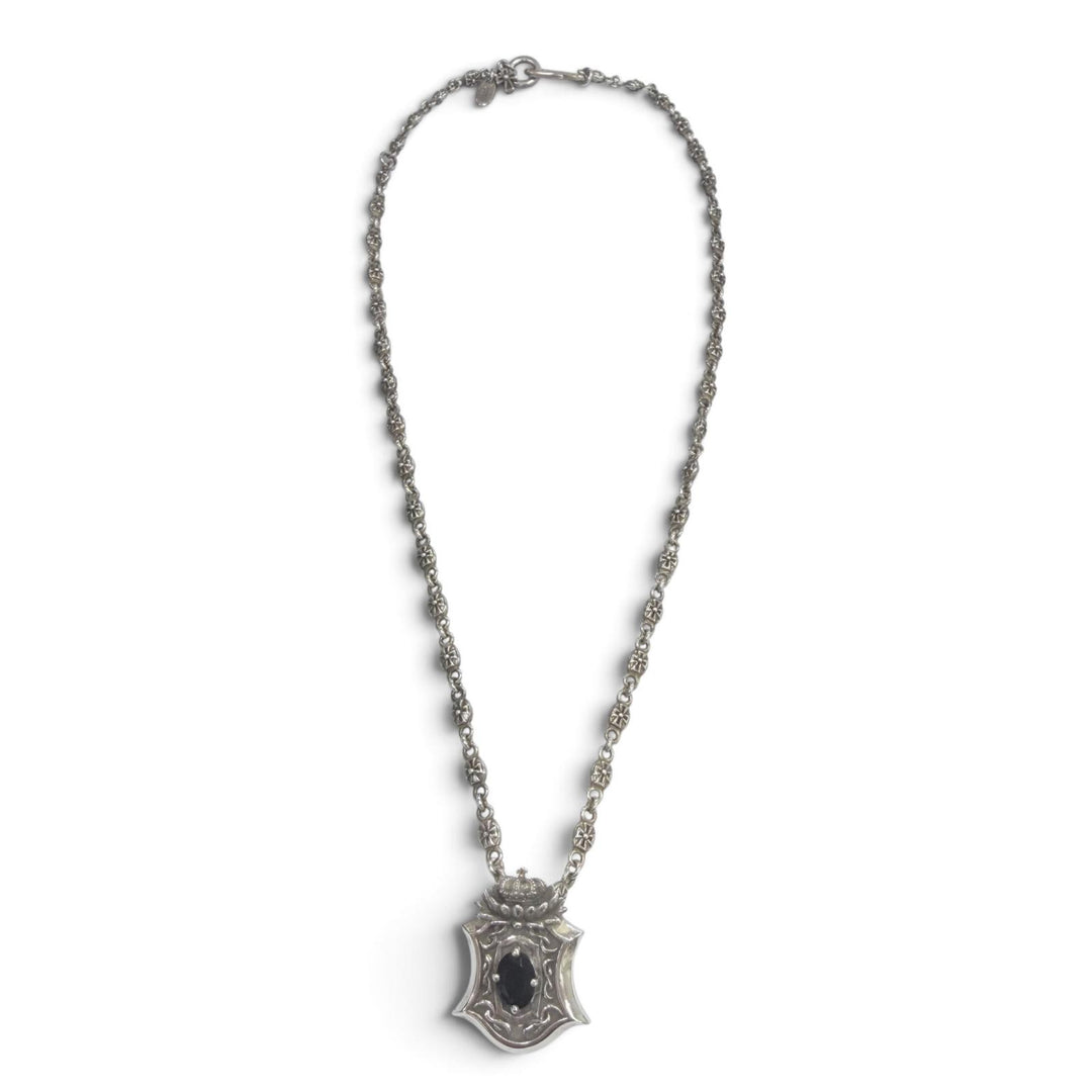 美品☆Justin Davis ジャスティンデイビス シャングリラ 925 オニキス タイニークロス ペンダント シルバー 重量31.8g レディース メンズ
