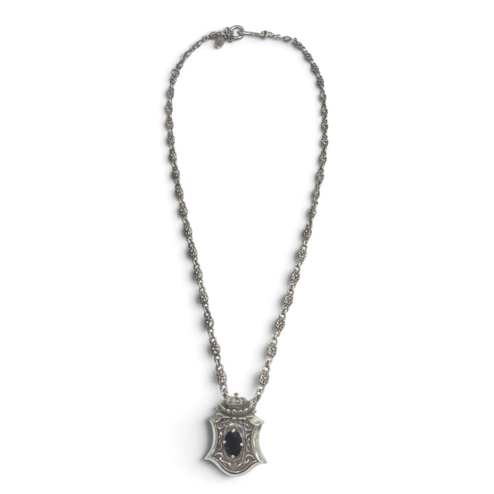 美品☆Justin Davis ジャスティンデイビス シャングリラ 925 オニキス タイニークロス ペンダント シルバー 重量31.8g レディース メンズ