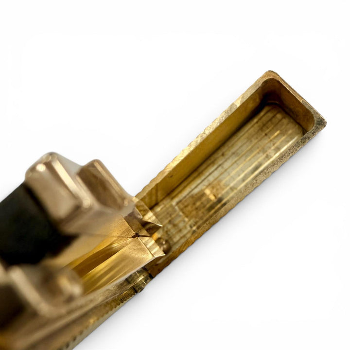 外装美品◇Dupont デュポン ライン1 ダイヤモンドヘッド ロング 卓上ライター ガスライター 希少モデル ゴールド 仏製 メンズ 着火不可