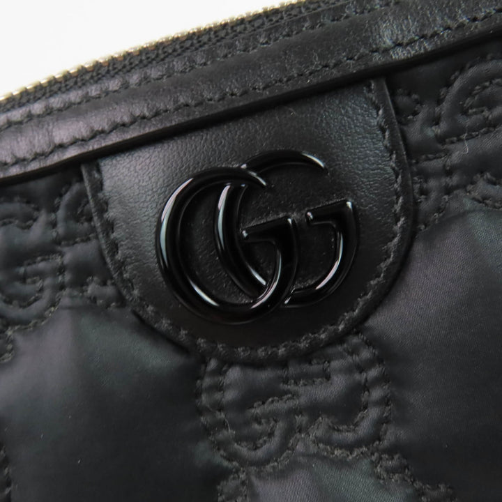 極美品☆GUCCI グッチ 72604 GGマーモント メイクポーチ 小物入れ ポーチ ブラック パープル 箱・保存袋付き イタリア製 レディース
