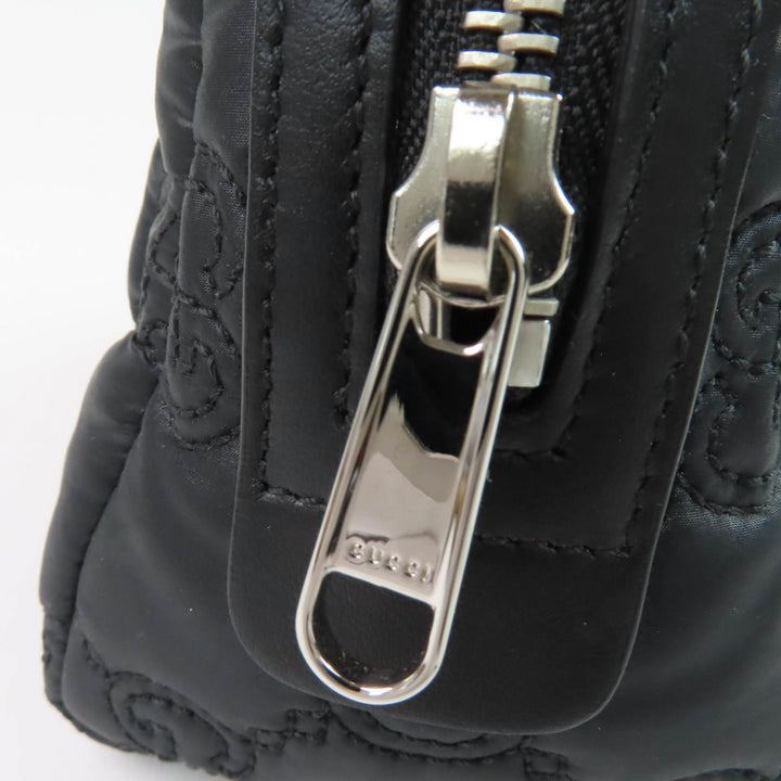 極美品☆GUCCI グッチ 72604 GGマーモント メイクポーチ 小物入れ ポーチ ブラック パープル 箱・保存袋付き イタリア製 レディース