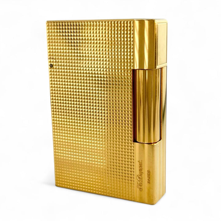 美品▲Dupont デュポン ギャッツビー ダイヤモンドヘッド ローラー式 喫煙具 ガスライター ゴールド フランス製 メンズ 着火確認済み