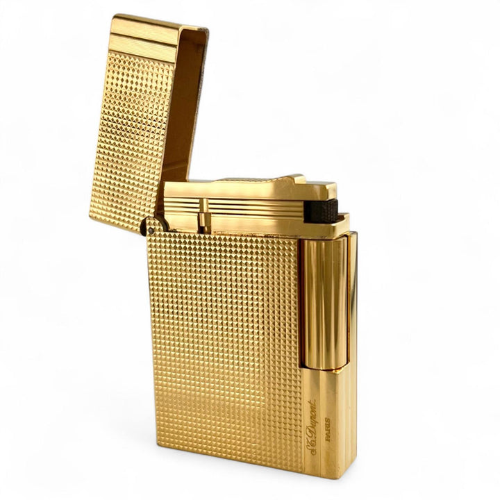 美品▲Dupont デュポン ギャッツビー ダイヤモンドヘッド ローラー式 喫煙具 ガスライター ゴールド フランス製 メンズ 着火確認済み