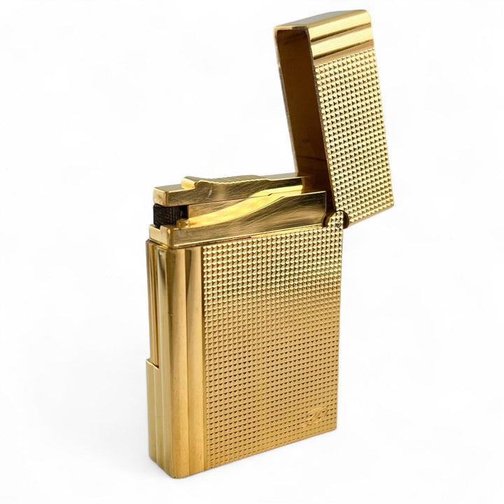 美品▲Dupont デュポン ギャッツビー ダイヤモンドヘッド ローラー式 喫煙具 ガスライター ゴールド フランス製 メンズ 着火確認済み
