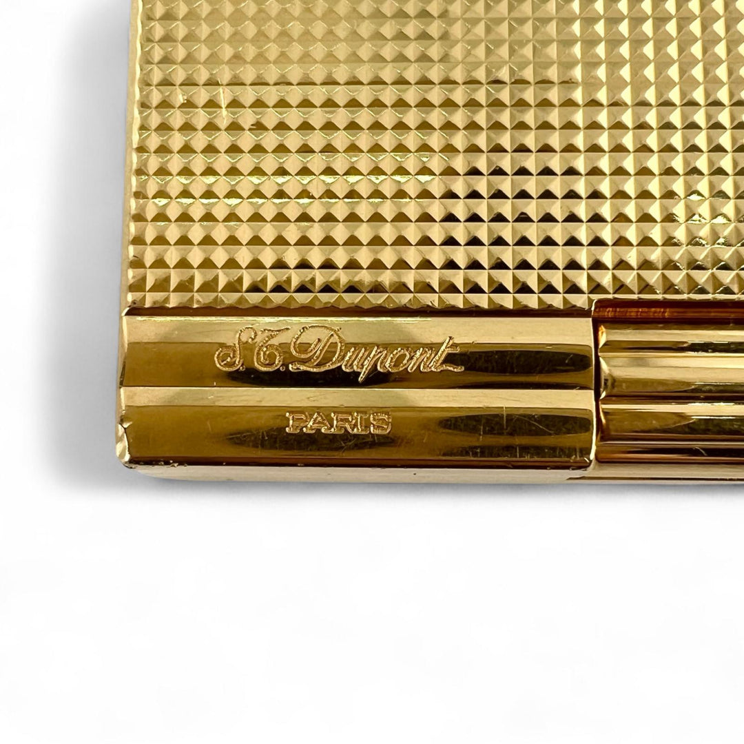 美品▲Dupont デュポン ギャッツビー ダイヤモンドヘッド ローラー式 喫煙具 ガスライター ゴールド フランス製 メンズ 着火確認済み