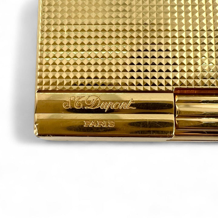美品▲Dupont デュポン ギャッツビー ダイヤモンドヘッド ローラー式 喫煙具 ガスライター ゴールド フランス製 メンズ 着火確認済み