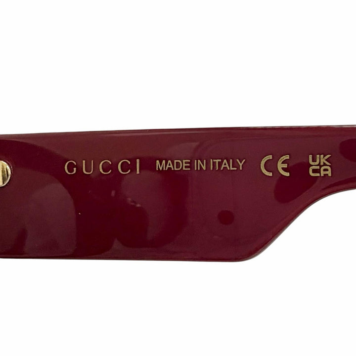 美品△GUCCI グッチ GG1667SK インターロッキングG スクエア メガネ 眼鏡 アイウェア ハバナ グリーン ボルドー 54□20 145 度入り 伊製