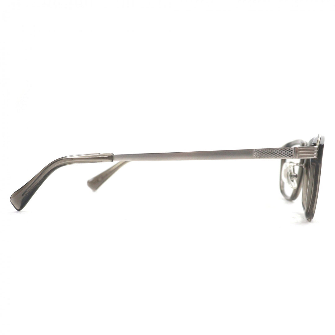 美品▼Opticien Loyd オプティシァンロイド LY-01 メガネ 眼鏡 アイウェア クリアグレー シルバー 51□21-143 ケース付き 日本製 メンズ