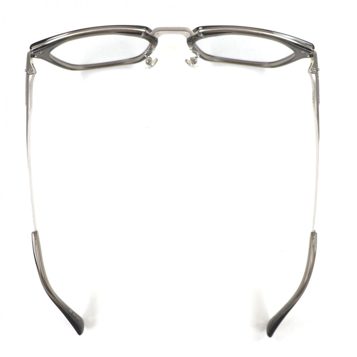 美品▼Opticien Loyd オプティシァンロイド LY-01 メガネ 眼鏡 アイウェア クリアグレー シルバー 51□21-143 ケース付き 日本製 メンズ
