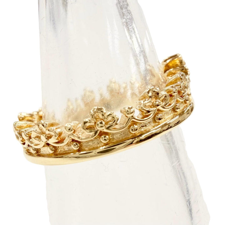 極美品◇Justin Davis ジャスティンデイビス クラウン K18 ダイヤ1P 0.02ct リング 指輪 ゴールド JP7号 重量5.26g レディース