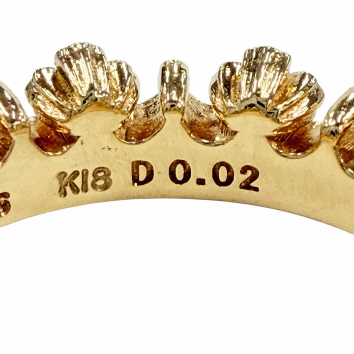 極美品◇Justin Davis ジャスティンデイビス クラウン K18 ダイヤ1P 0.02ct リング 指輪 ゴールド JP7号 重量5.26g レディース