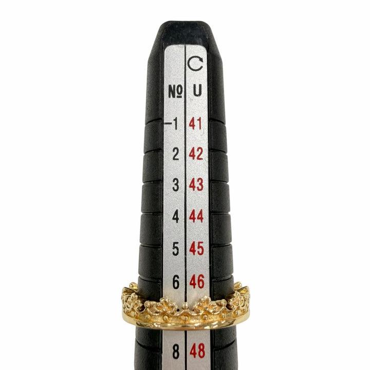 極美品◇Justin Davis ジャスティンデイビス クラウン K18 ダイヤ1P 0.02ct リング 指輪 ゴールド JP7号 重量5.26g レディース