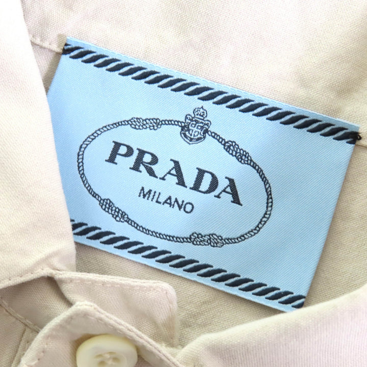 美品△PRADA プラダ 2024年製 P3N16 ピンク キルティング ミニドレス トライアングルパッチデザイン ワンピース40 正規品 定価440000円