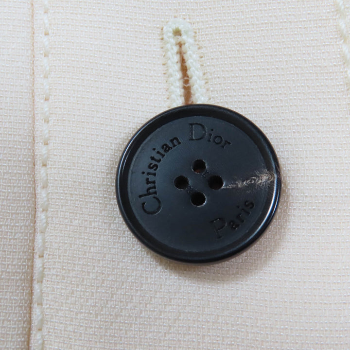 美品☆Christian Dior クリスチャンディオール 341B32A1166 シルク fallコレクション着用 ロゴボタン ドレス ワンピース 38 正規品