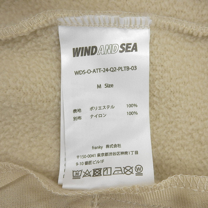 極美品▲WIND AND SEA ウィンダンシー WDS-O-ATT-24-Q2-PLTB-03 POLARTECH FLEECE ラバーロゴ付き フリース ベスト ベージュ M 正規品