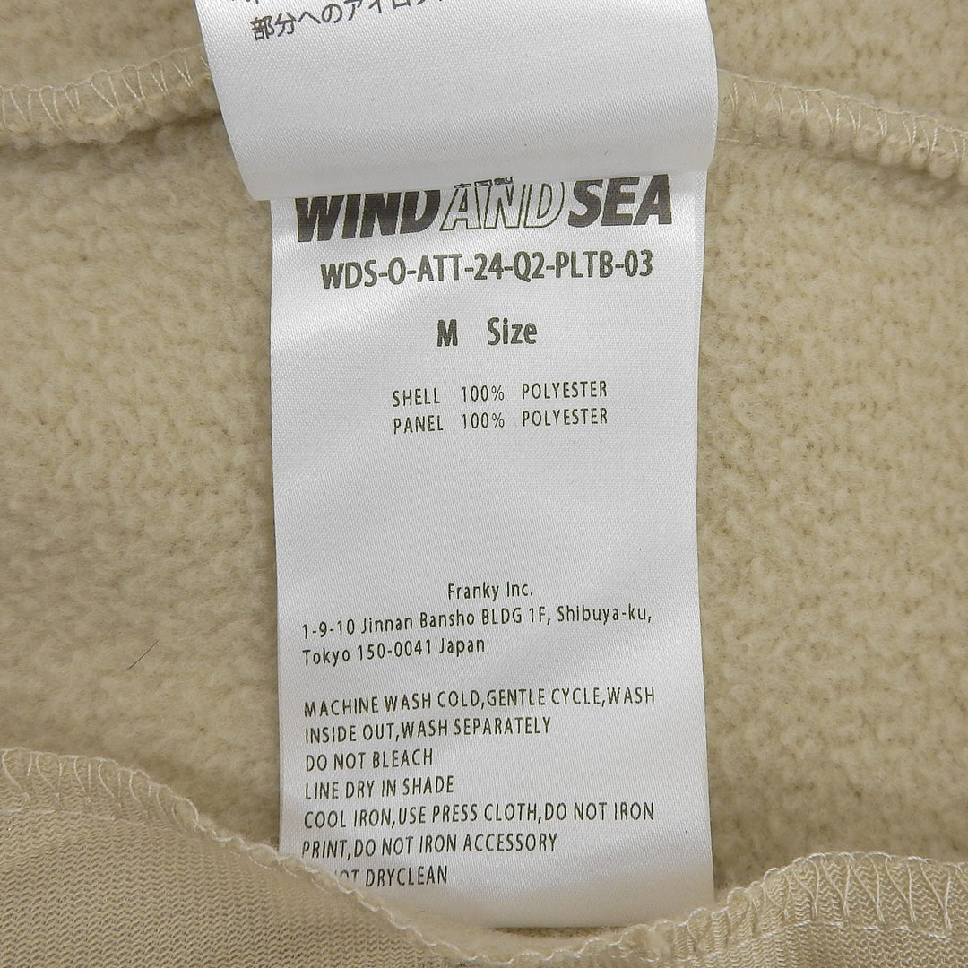 極美品▲WIND AND SEA ウィンダンシー WDS-O-ATT-24-Q2-PLTB-03 POLARTECH FLEECE ラバーロゴ付き フリース ベスト ベージュ M 正規品