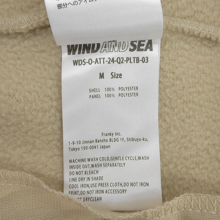 極美品▲WIND AND SEA ウィンダンシー WDS-O-ATT-24-Q2-PLTB-03 POLARTECH FLEECE ラバーロゴ付き フリース ベスト ベージュ M 正規品