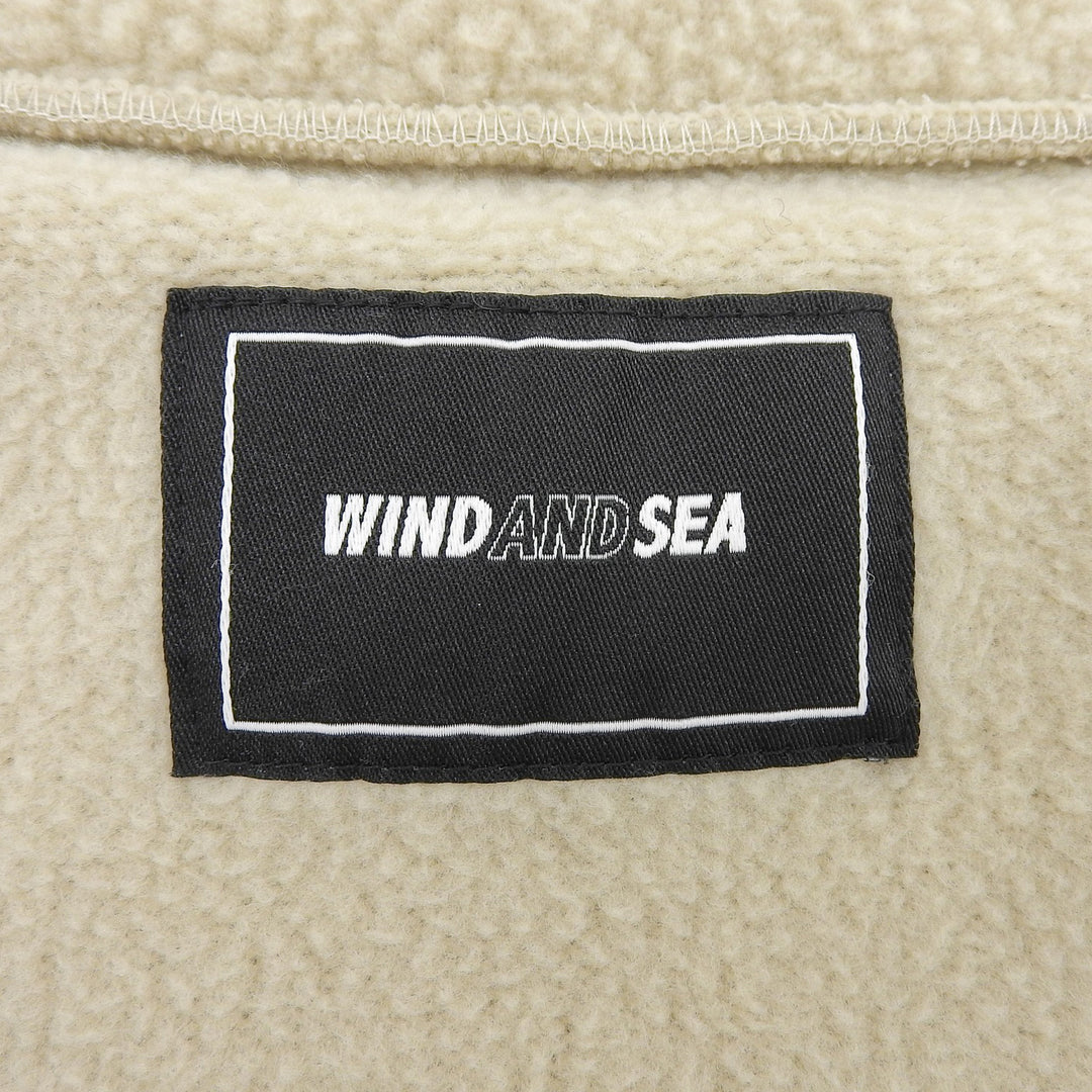 極美品▲WIND AND SEA ウィンダンシー WDS-O-ATT-24-Q2-PLTB-03 POLARTECH FLEECE ラバーロゴ付き フリース ベスト ベージュ M 正規品