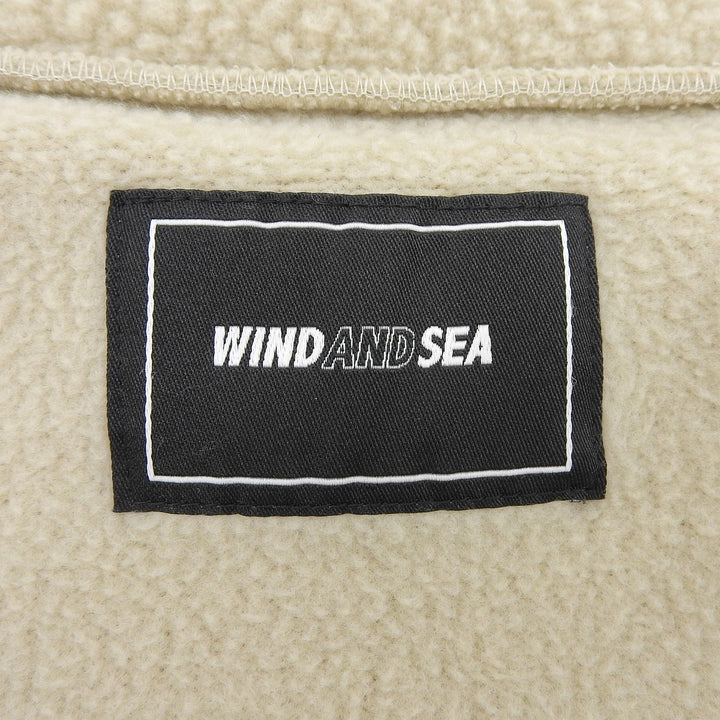 極美品▲WIND AND SEA ウィンダンシー WDS-O-ATT-24-Q2-PLTB-03 POLARTECH FLEECE ラバーロゴ付き フリース ベスト ベージュ M 正規品