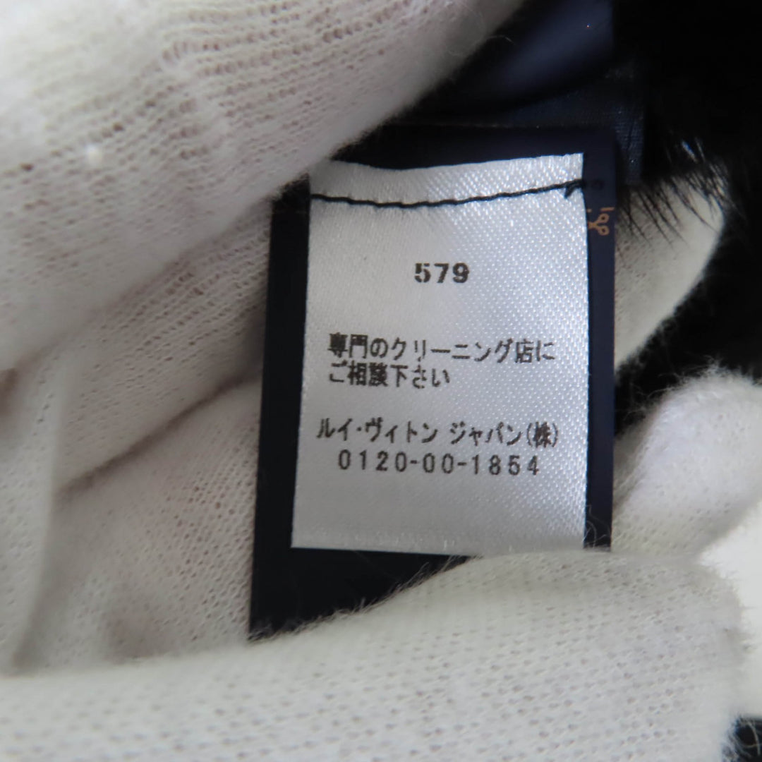 極美品☆LOUIS VUITTON ルイヴィトン M77866 エシャルプ・ゴーグラム LVロゴ ミンクファー ティペット ショール ブラック 正規品