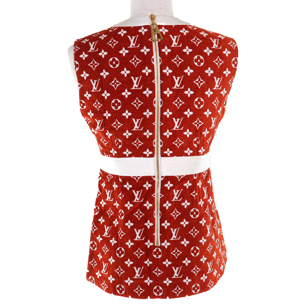 未使用品△LOUIS VUITTON ルイヴィトン 22AW モノグラム タウアリング ノースリーブ チュニック トップス ブラウン 34 フランス製 正規品