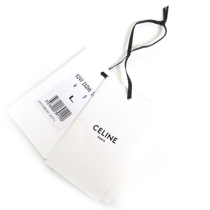 極美品△CELINE セリーヌ 2ADW6824V ウール100％ トリオンフ クルーネック 長袖 ニット セーター ブラウン系 L 英国製 正規品 レディース