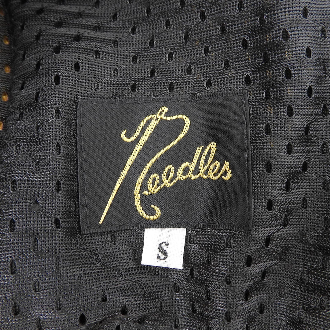 極美品▲Needles ニードルス KP221 ロゴエンブロイダリー サイドライン ナロートラック パンツ イエロー パープル S 正規品　メンズ