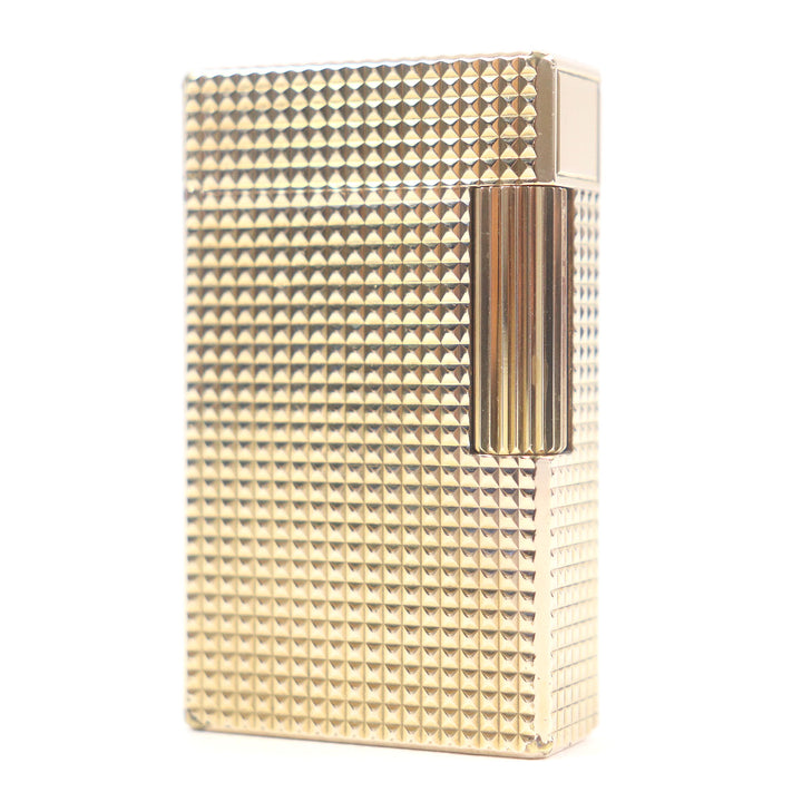 外装美品□Dupont デュポン ライン1 ロング ダイヤモンドヘッド スクエア 喫煙具 ガスライター ゴールド フランス製 メンズ 着火不可