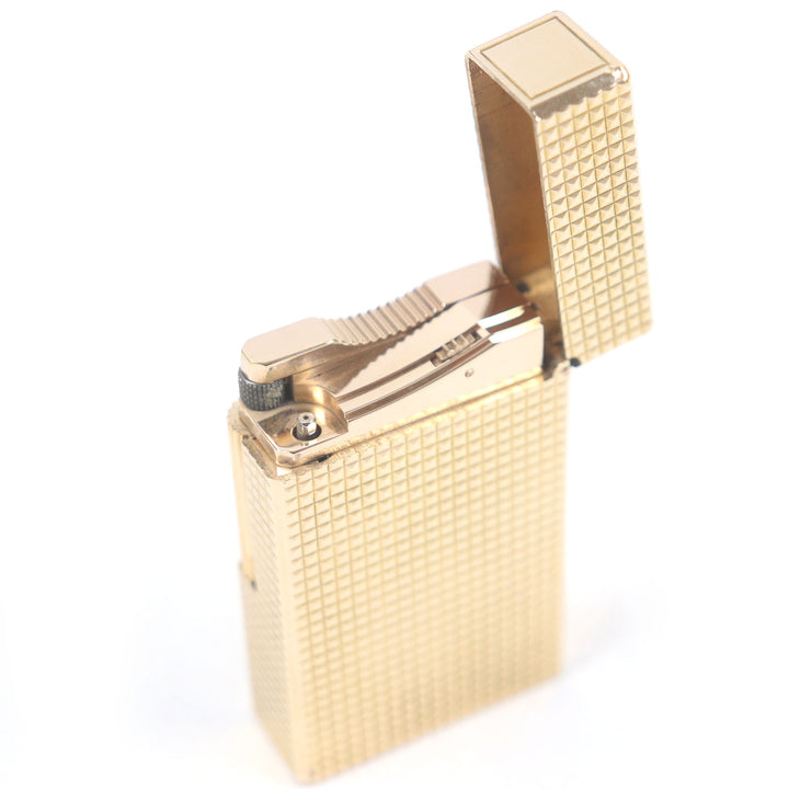 外装美品□Dupont デュポン ライン1 ロング ダイヤモンドヘッド スクエア 喫煙具 ガスライター ゴールド フランス製 メンズ 着火不可