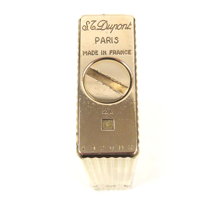 外装美品□Dupont デュポン ライン1 ロング ダイヤモンドヘッド スクエア 喫煙具 ガスライター ゴールド フランス製 メンズ 着火不可