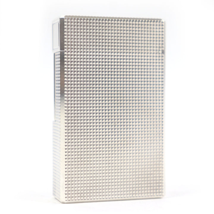 外装美品□Dupont デュポン ライン1 ロング ダイヤモンドヘッド スクエア ローラー式 ガスライター シルバー フランス製 メンズ 着火不可