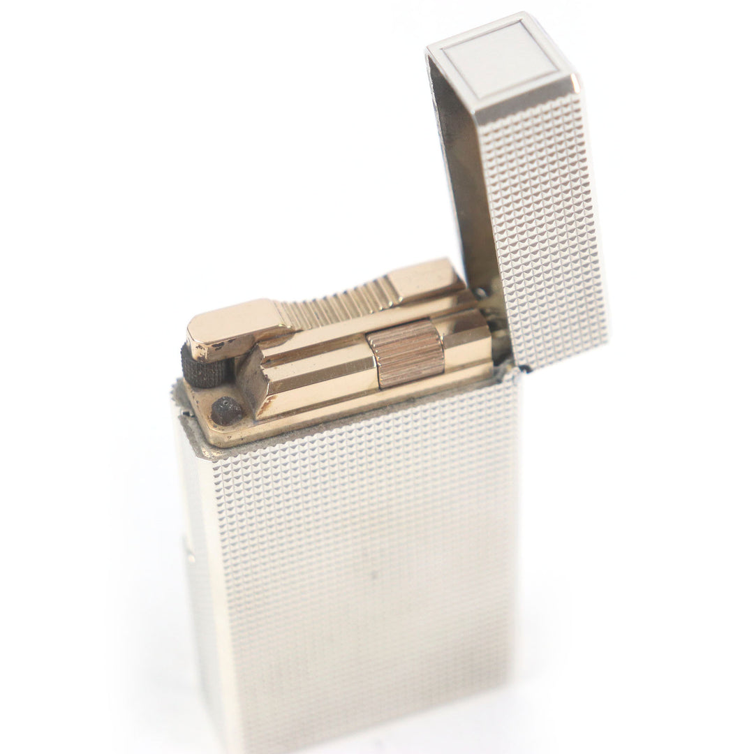 外装美品□Dupont デュポン ライン1 ロング ダイヤモンドヘッド スクエア ローラー式 ガスライター シルバー フランス製 メンズ 着火不可