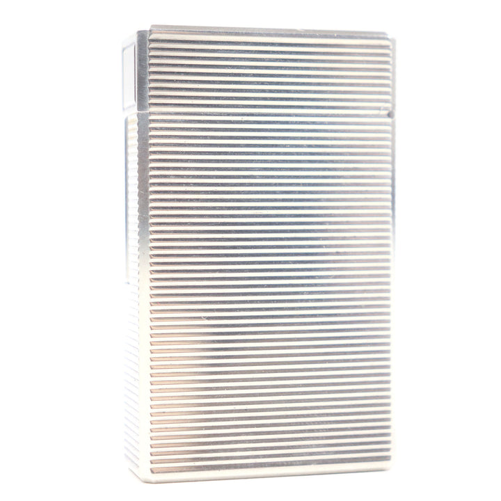 外装極美品□Dupont デュポン ライン1 ロング ボーダー柄 スクエア ローラー式 ガスライター シルバー フランス製 メンズ 着火不可